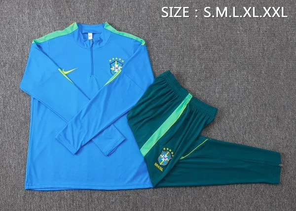 Brasilien Barn Matchställ 2026 Blå - Brasilien Kläder Barn | trojzonen